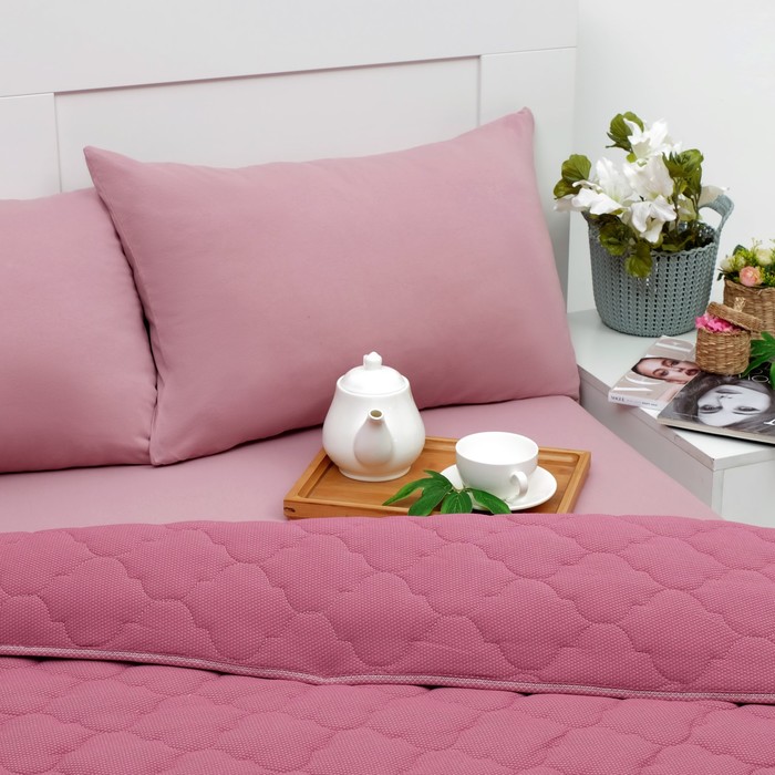 Постельное бельё Brooklin Bed Евро брусничный 200х200 рез,одеяло200х220, 50х70 2шт, трикотаж Терри,хл100% 32429