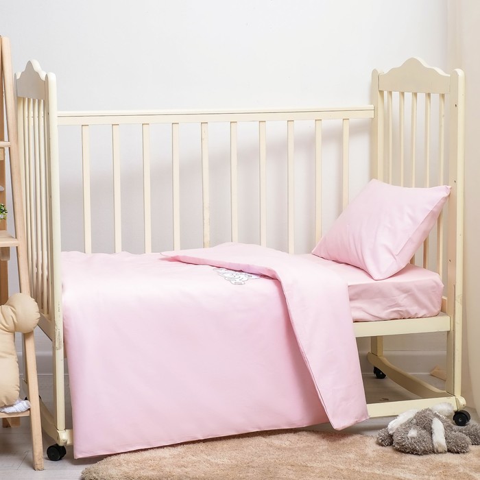 Детское постельное бельё "Пара с сердцем", размер 110х140, 90х150, 40х60 см, бязь хл100%