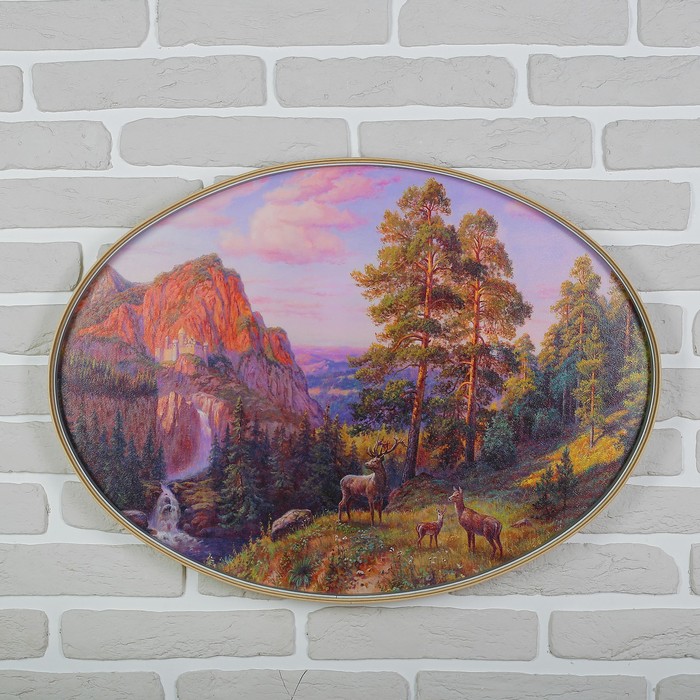 Картина "Семейство оленей" 70*50*4 см