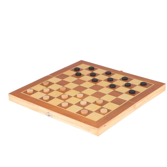 Игра настольная 3 в 1 нарды шахматы шашки, дерево светлое 34х34х4,5см набор