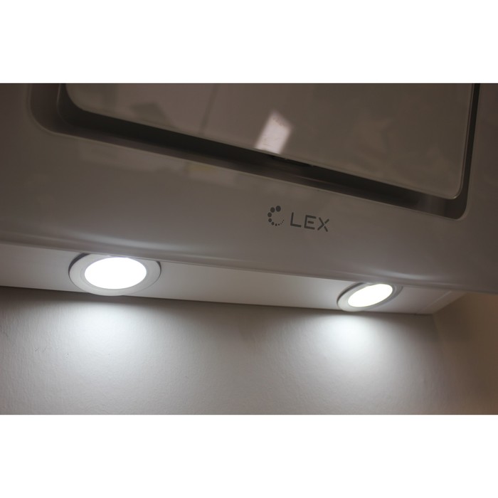 Вытяжка Lex Luna 900 White, 3 скорости, белое стекло