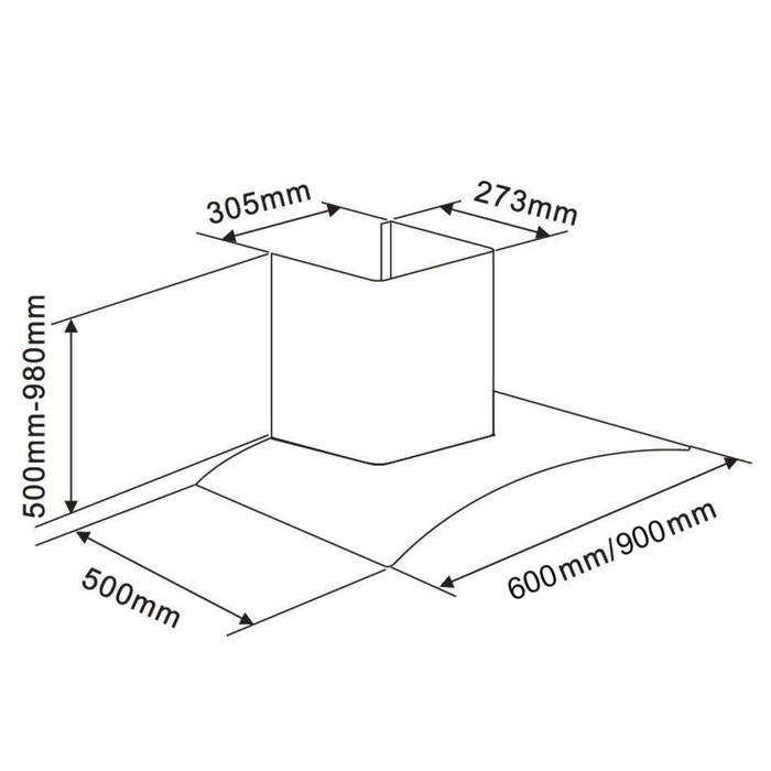 Вытяжка Maunfeld Ancona Plus A 90, 3 скорости, 600 м³/ч, серебристый/прозрачное стекло