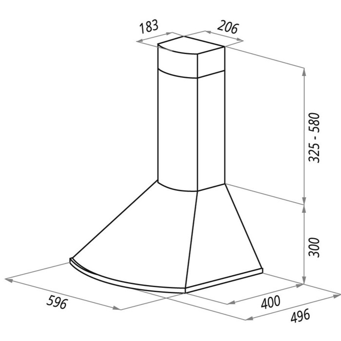 Вытяжка Maunfeld Chelsea 60, 3 скорости, 700 м³/ч, серебристый