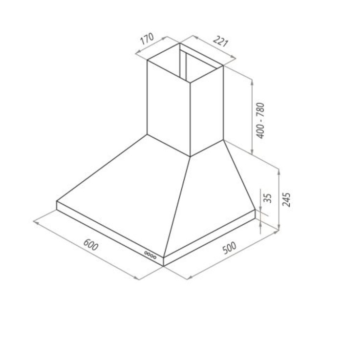 Вытяжка Maunfeld Retro Light 60, 3 скорости, 650 м³/ч, белый
