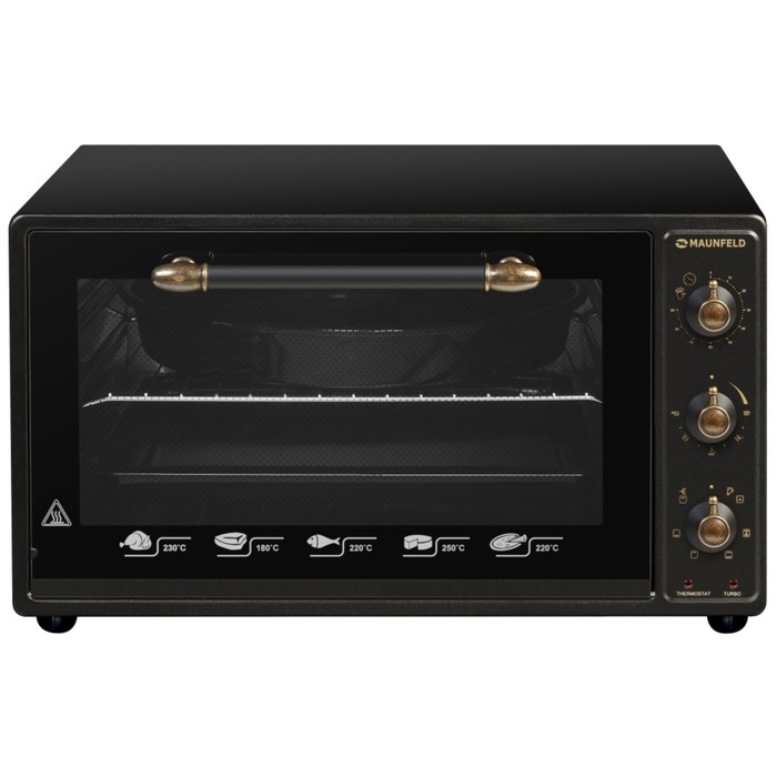 Мини-печь Maunfeld СEMOA.456.RBG, 45л, 1500 Вт, гриль, 7 функций, черный/бронза