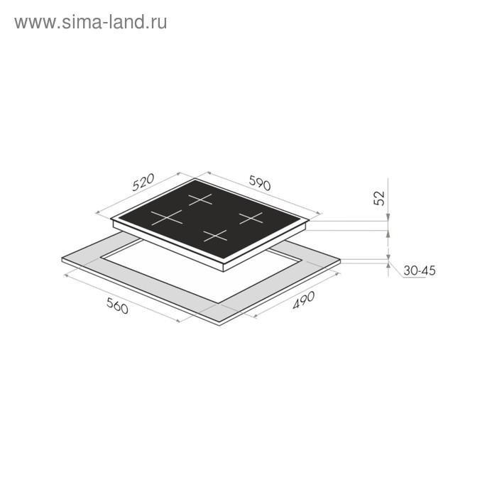 

Варочная поверхность Maunfeld EVCE.594.SM.D-BK, электрическая, 4 конфорки, сенсор, чёрная