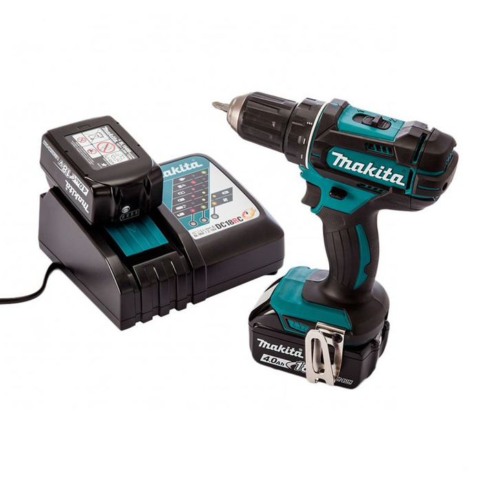 Дрель аккумуляторная Makita DDF482RME, 18В, 2х4 Ач, БЗП-13мм, 0-600/1900 об/мин, реверс