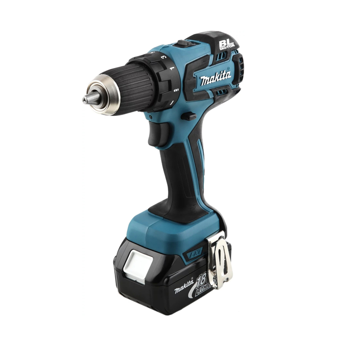 Дрель-шуруповерт Makita DDF 480RME, акк., б/щет, 18В, 2х4Ач, БЗП-13мм, 1500 об/мин, кейс