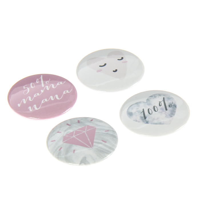 Набор фишек для скрапбукинга "Хлопковые сны" 4шт. d=2,5 см