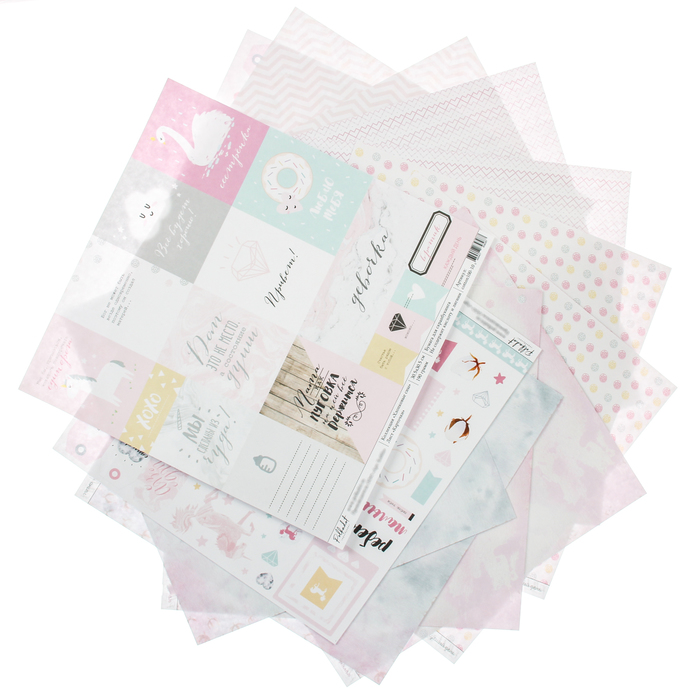 Бумага для скрапбукинга "Хлопковые сны №2" (набор 12 листов) 30,5х30,5 см