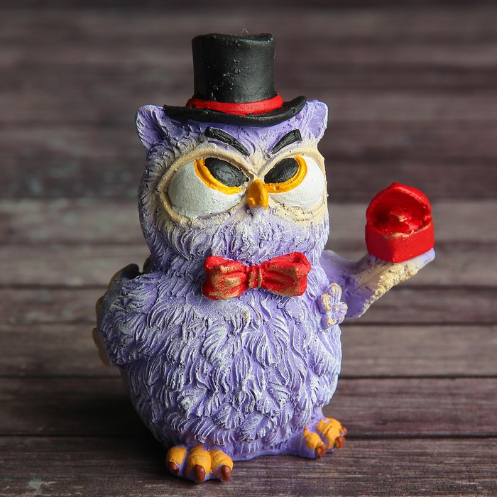 Сувенир "Cовенок жених" фиолетовый 8,5х6,5см