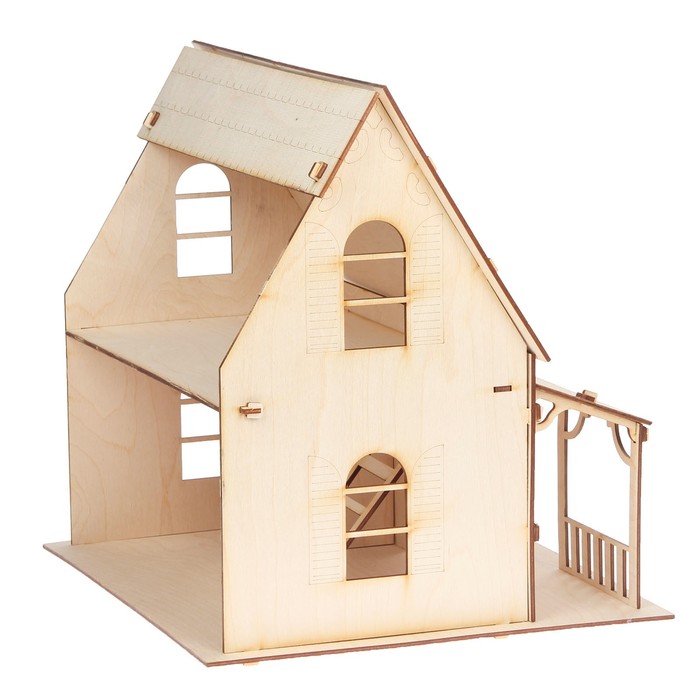 Домик для кукол 2 этажа, с верандой