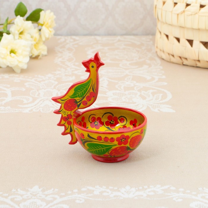 Соусник «Птичка», 11×11 см, хохлома