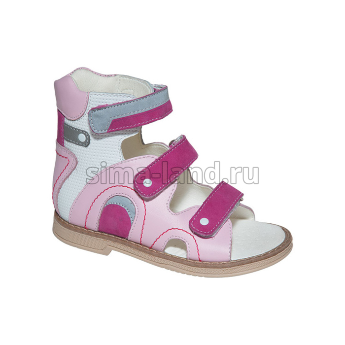 Сандалеты ортопедические детские, размер 28, цвет розово-белый TW-172