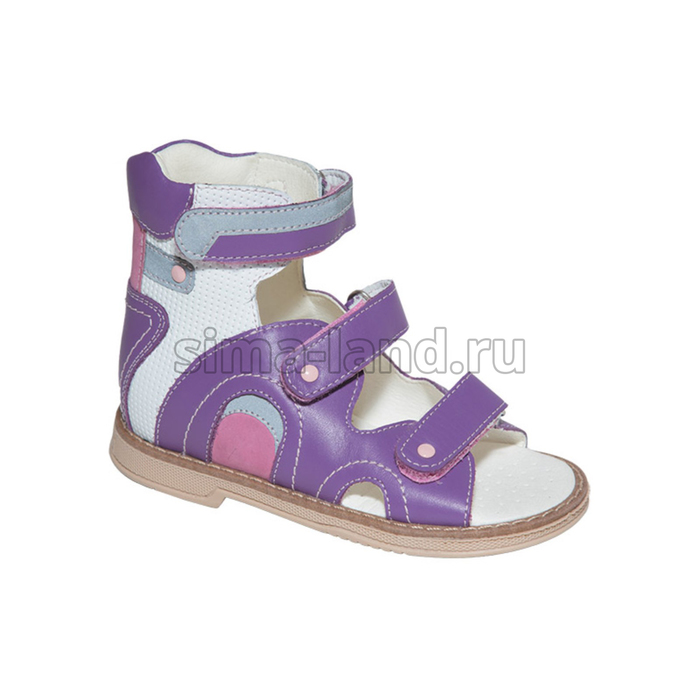 Сандалеты ортопедические детские, размер 31, цвет фиолетово-белый TW-172