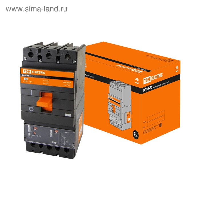 Автоматический выключатель TDM ВА88-35 3Р 250 А 35 кА с эл расц SQ0707-0096 19307₽
