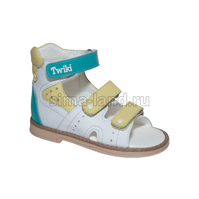 Сандалеты ортопедические детские, размер 30, цвет бело-жёлтый TW-173