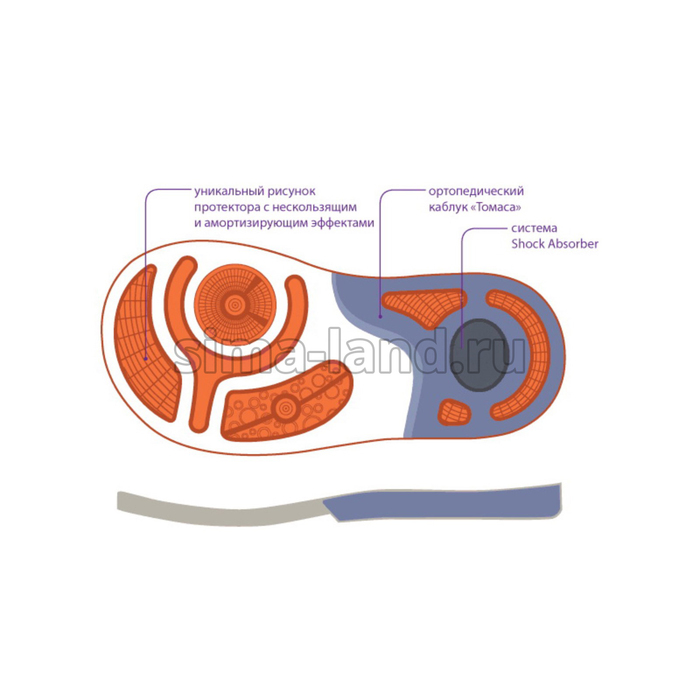 Туфли ортопедические детские, размер 29, цвет фиолетовый TW-225
