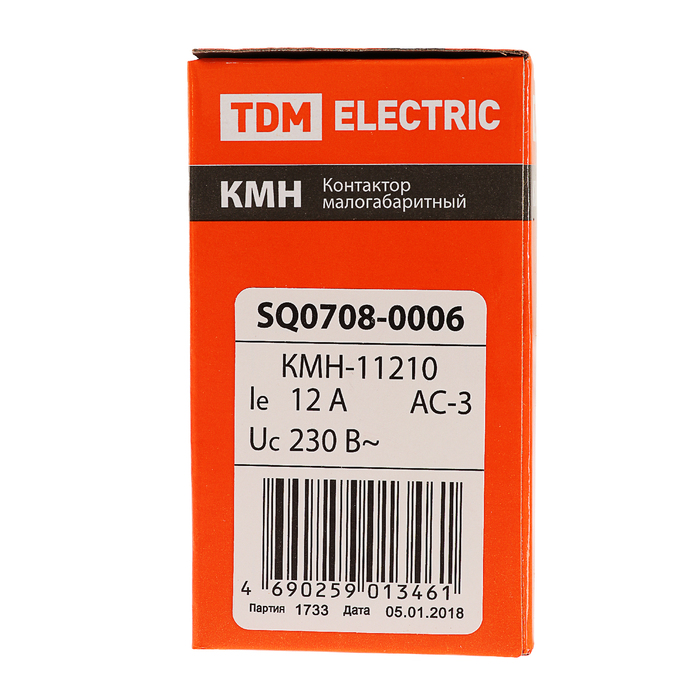 Контактор TDM КМН-11210, 12 А, 230 В/АС3, 1НО, SQ0708-0006