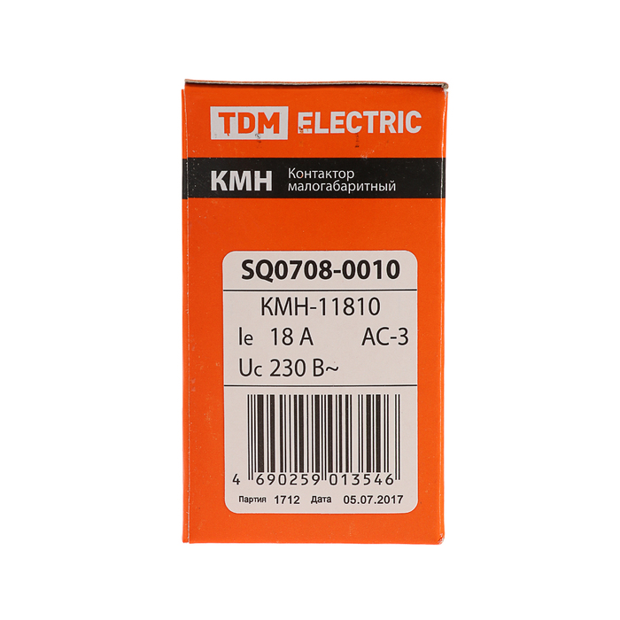 Контактор TDM КМН-11810, 18 А, 230 В/АС3, 1НО, SQ0708-0010