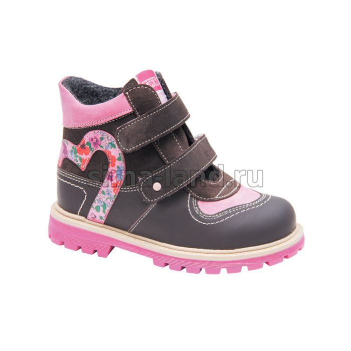 Ботинки ортопедические детские, размер 27, цвет коричнево-розовый TW-322