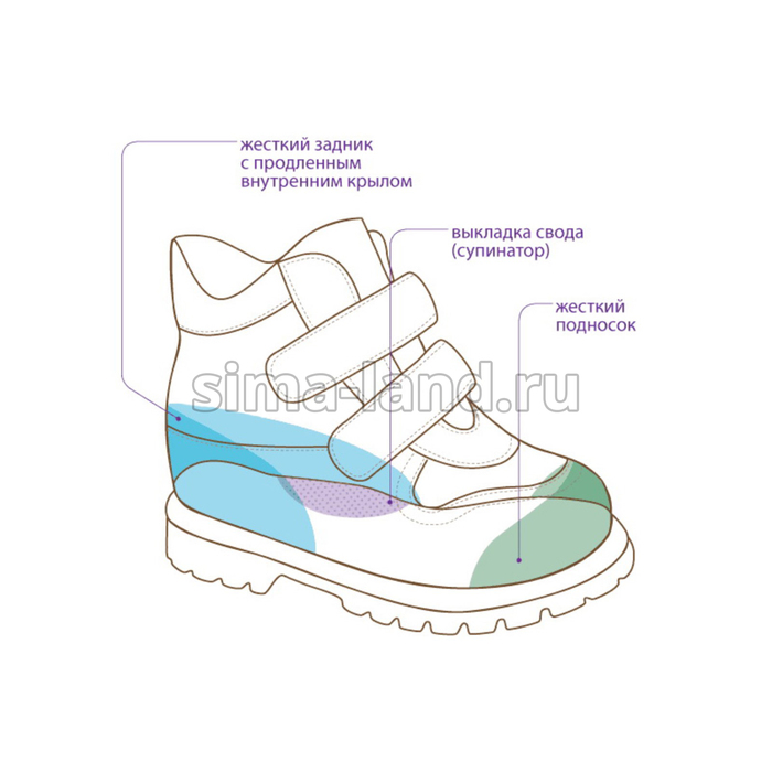 Ботинки ортопедические детские, размер 27, цвет коричнево-розовый TW-322