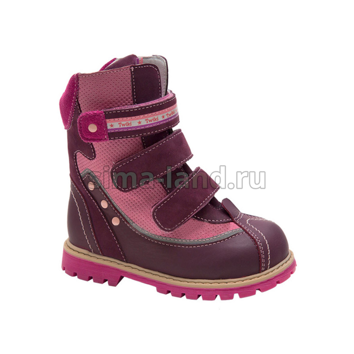 Ботинки ортопедические детские, размер 28, цвет бордово-розовый TW-502