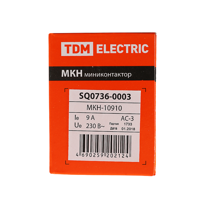 Миниконтактор TDM МКН-10910, 9 А, 230 В, 1НО, SQ0736-0003