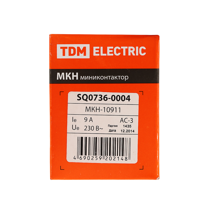 Миниконтактор TDM МКН-10911, 9 А, 230 В, 1НЗ, SQ0736-0004