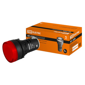 

Лампа TDM AD-22DS(LED)матрица, d=22 мм, красный, 24 В, AC/DC, SQ0702-0006
