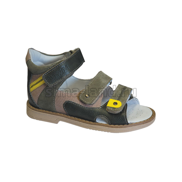 Сандалеты ортопедические детские, размер 21, цвет зелёно-бежевый TW-128