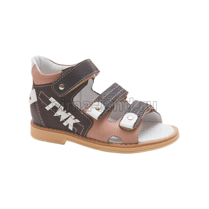 Сандалеты ортопедические детские, размер 22, цвет коричнево-бежевый TW-129