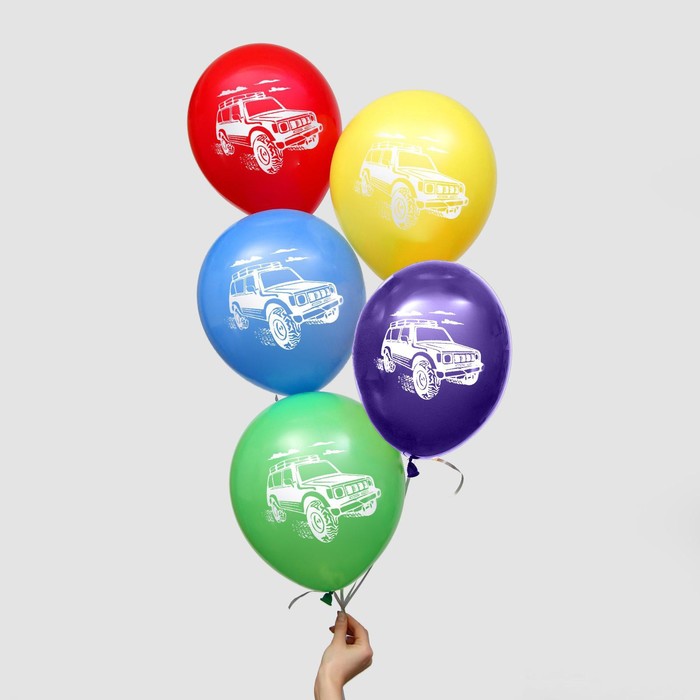 Шар воздушный 12" "Внедорожник", пастель, набор 5 шт., МИКС