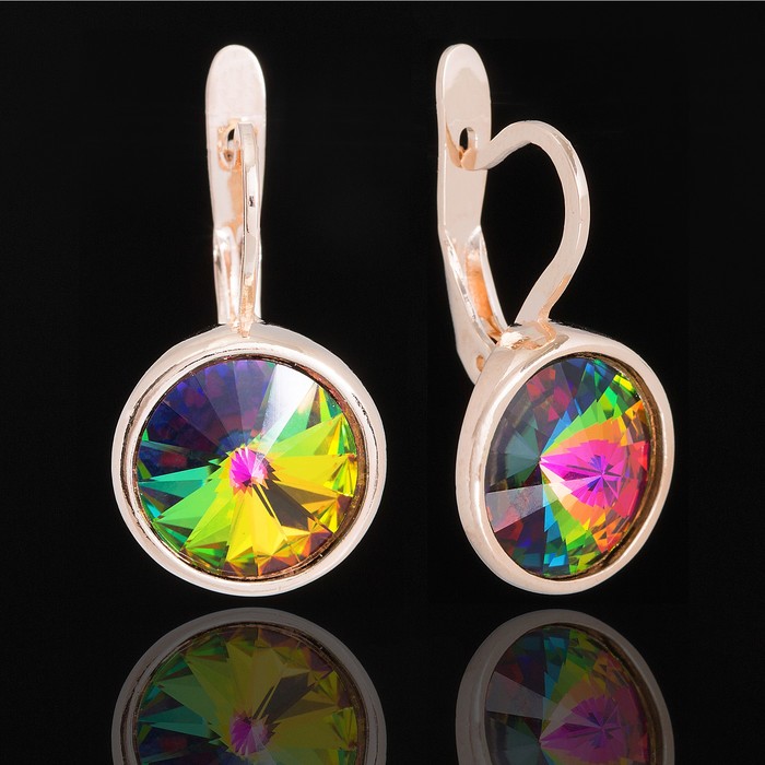 Серьги "Альхена", цвет зелёный в золоте