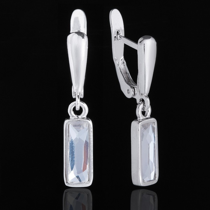 Серьги "Ментака", цвет белый в серебре