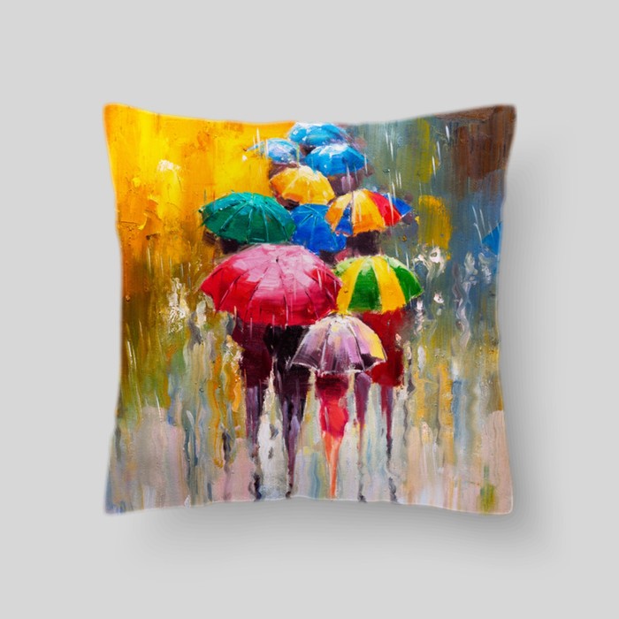 Декоративная подушка "Разноцветные зонтики", размер 40х40 см
