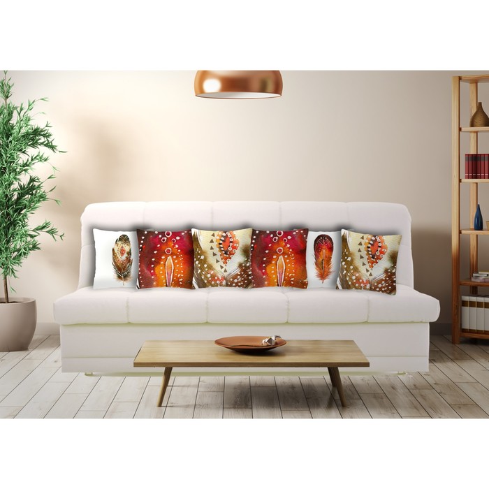 Комплект декоративных подушек "Три пера 6", размер 40х40 см-6 шт.