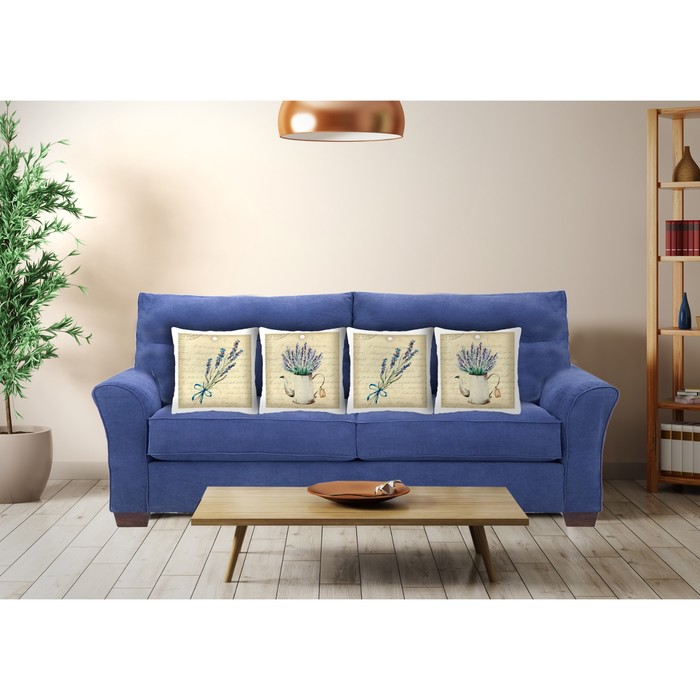 Комплект декоративных подушек "Винтажный коллаж, Прованс 1", размер 40х40 см-4 шт.