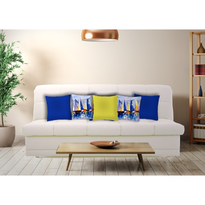 Комплект декоративных подушек "Яхты в море 2" размер 40х40 см-5 шт.