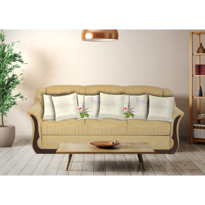 Комплект декоративных подушек "Парижский сувенир 4" размер 40х40 см-6 шт.