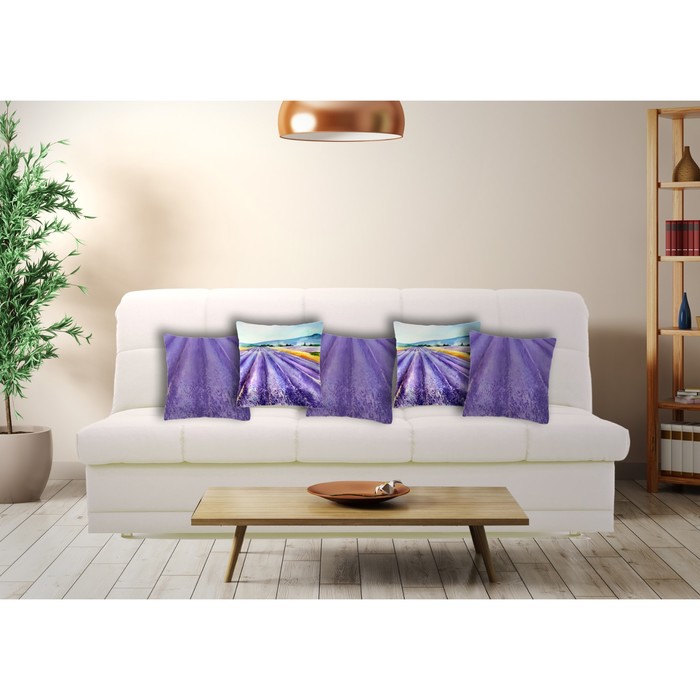 Комплект декоративных подушек "Лавандовые поля Прованса 1" размер 40х40 см-5 шт.