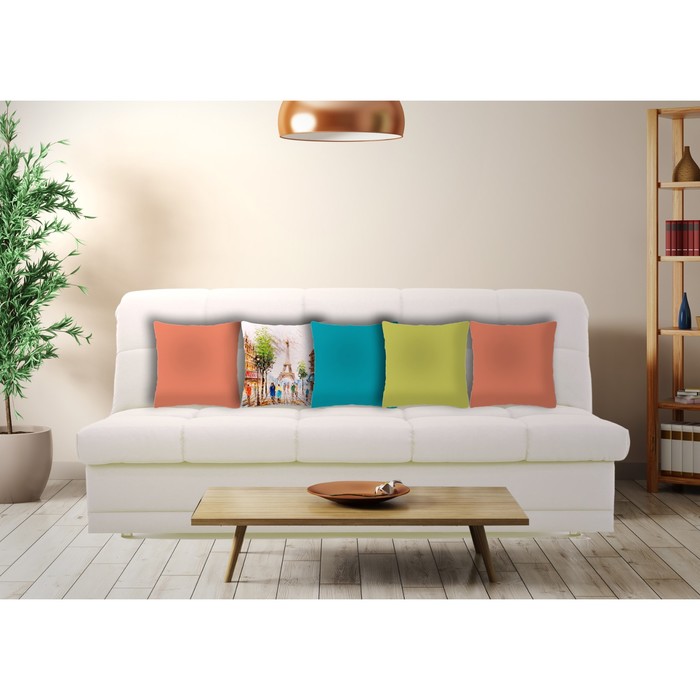 Комплект декоративных подушек "Разноцветный Париж 1" размер 40х40 см-5 шт.