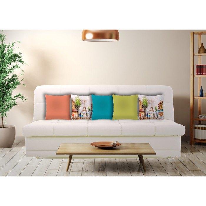 Комплект декоративных подушек "Разноцветный Париж 2 " размер 40х40 см-5 шт.