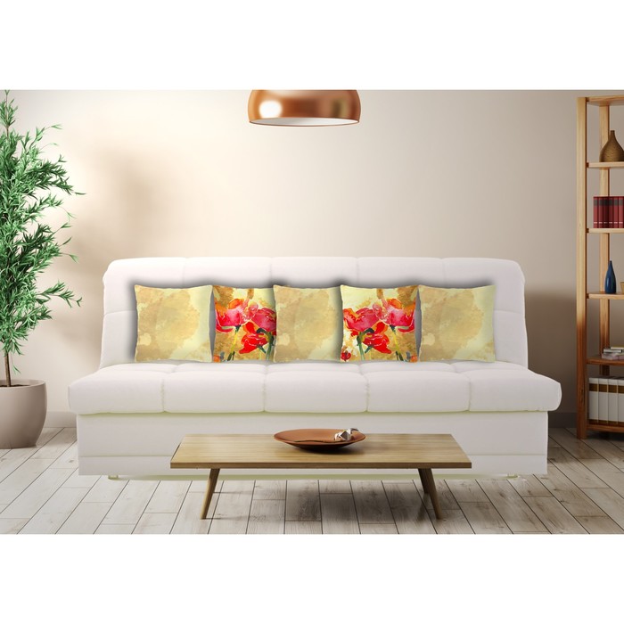 Комплект декоративных подушек "Маки 1" размер 40х40 см-5 шт.