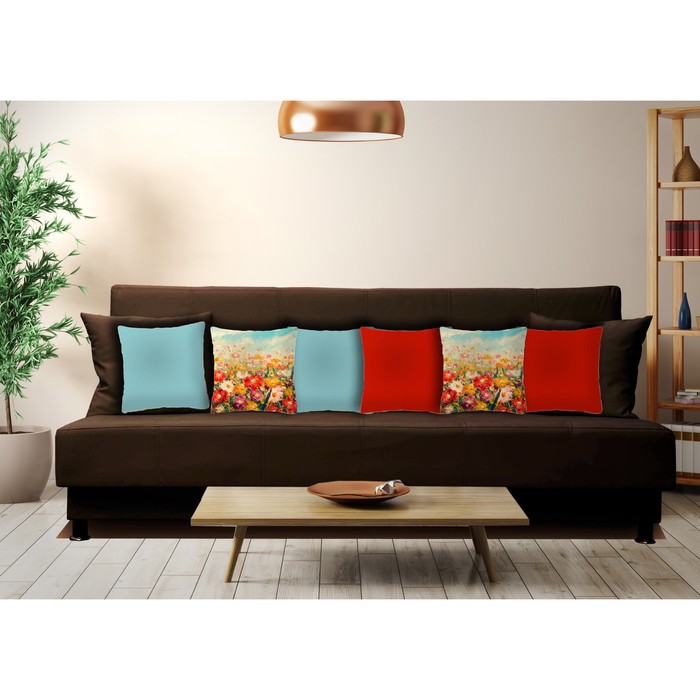 Комплект декоративных подушек "Полевые цветы 2" размер 40х40 см-6 шт.