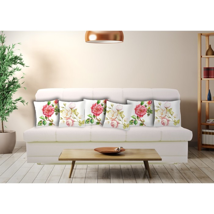 Комплект декоративных подушек "Розы Олд Блаш 1" размер 40х40 см-6 шт.