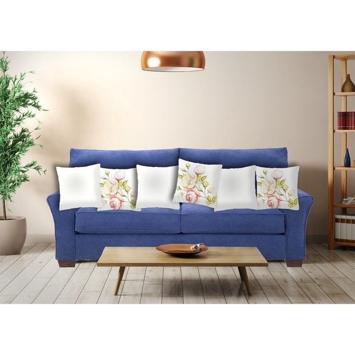 Комплект декоративных подушек "Розы Олд Блаш 3" размер 40х40 см-6 шт.