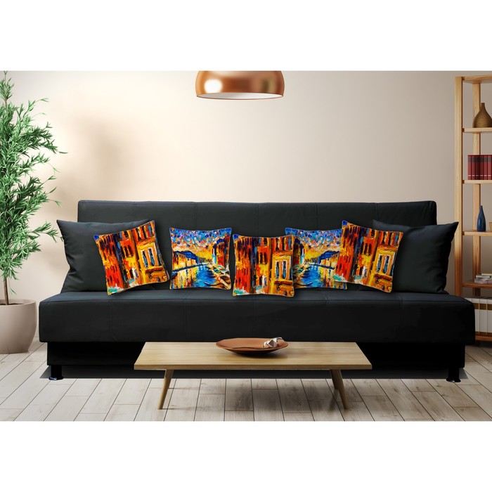 Комплект декоративных подушек "Венецианский канал 2", размер 40х40 см-5 шт.