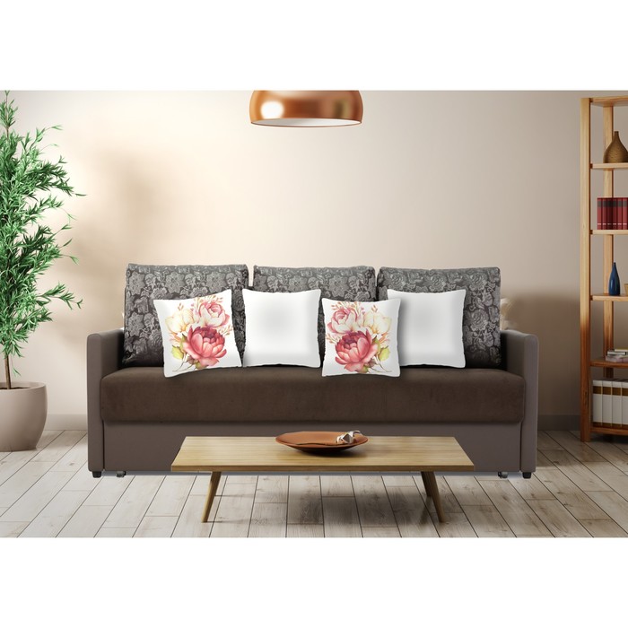 Комплект декоративных подушек "Букет пионов", размер 40х40 см-4 шт.