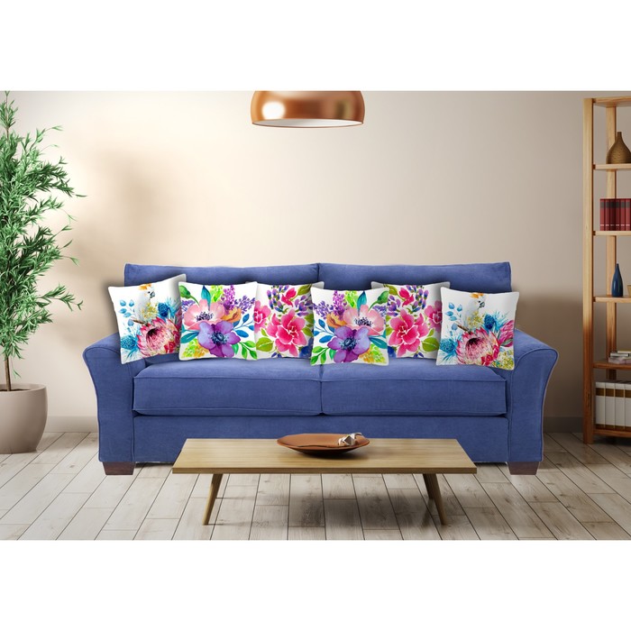 Комплект декоративных подушек "Розовые пионы 1", размер 40х40 см-6 шт.